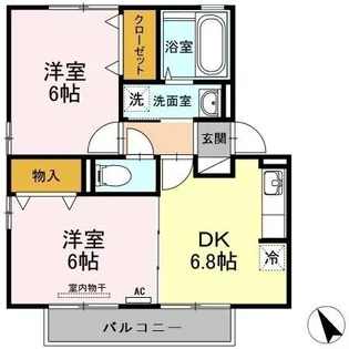 ウエストヴィラ宇部【2階】の間取り