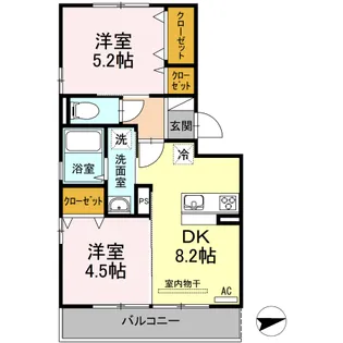 アンベル新山口【3階】の間取り