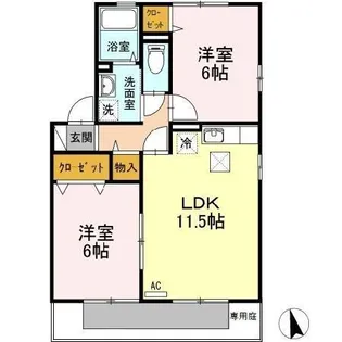 ルミエール 参番館【1階】の間取り