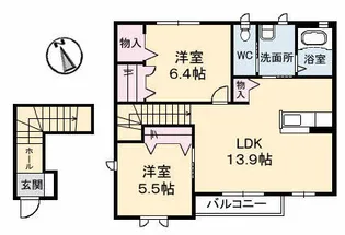 プリマヴィラ B棟【2階】の間取り