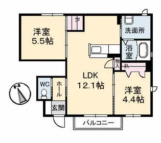 プリマヴィラ B棟【1階】の間取り