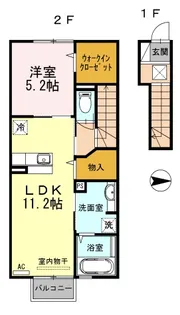 アルフィスタⅣ【2階】の間取り