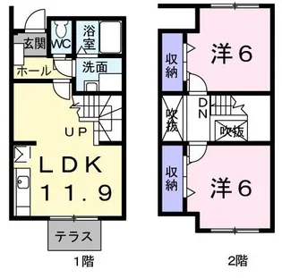 レジデンスCALMーC【1階】の間取り