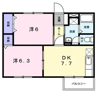 エスポワール B【2階】の間取り