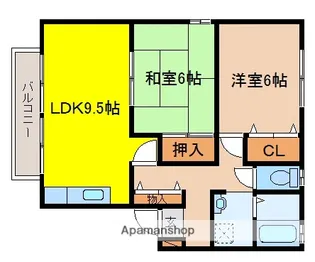 山口県宇部市大字妻崎開作【アパート】の間取り