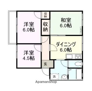 ウッドヴィレッジⅠB棟【202号室】の間取り