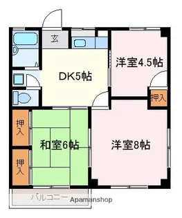 コーポ亀浦【302号室】の間取り