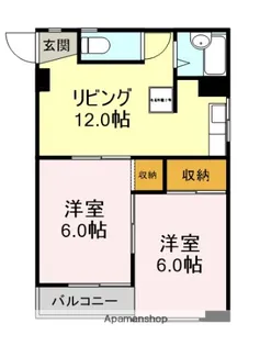 サンハイツ南浜【303号室】の間取り