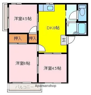 コーポ中谷 A【201号室】の間取り