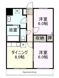 ロイヤルハイツおのだⅡ【301号室】の間取り