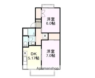 セジュール田中B棟【102号室】の間取り