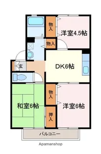 カムールガーデンA【101号室】の間取り