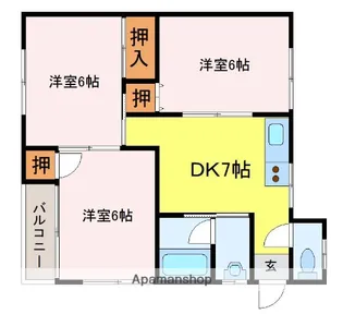 フィリア西宇部南伍番館【103号室】の間取り