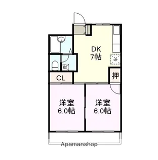 ロイヤルハイツおのだⅠ【401号室】の間取り