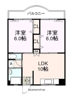 開マンション【602号室】の間取り