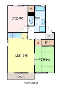 サンセット秋桜A棟【201号室】の間取り