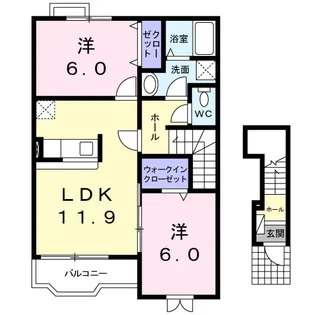 グリーンヒルズ カーサC【2階】の間取り