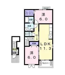 ティーアイランド1番館【2階】の間取り
