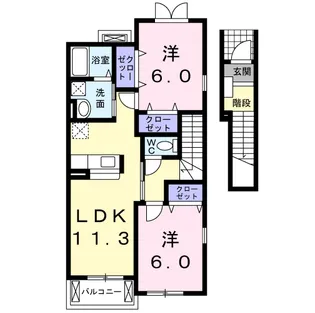 大石グランコート C【2階】の間取り