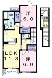 ルミエール ロジュマンB【2階】の間取り