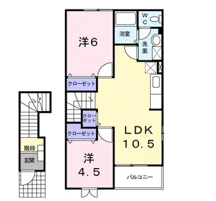 グリーン ゲイブルズ Ⅱ番館【2階】の間取り