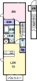 クレ ド ボヌールⅠ【2階】の間取り