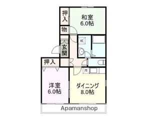 メゾンリベルテA棟(厚狭)【102号室】の間取り