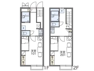 レオパレスストロベリーパティオ【209号室】の間取り
