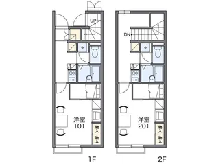 レオパレス北条【102号室】の間取り
