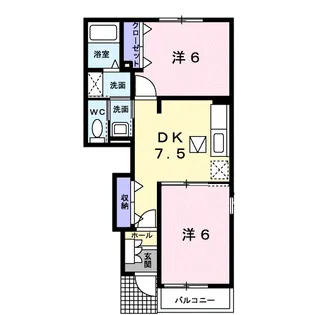 ガーデンヒルズA【1階】の間取り