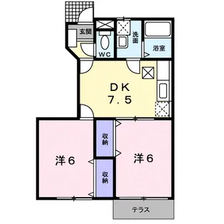 マーヴェラスKーB【1階】の間取り