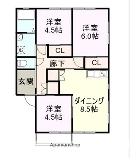ロイヤルハイツ B棟【201号室】の間取り