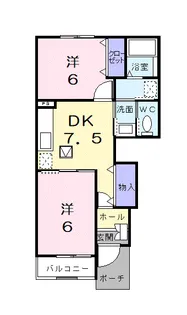 マーチ・グレイスB【1階】の間取り