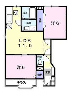 グリーンヒルフジ1【1階】の間取り