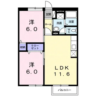 ハイムゆりの樹 1【2階】の間取り