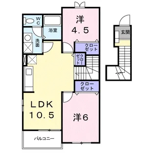 グリーン ゲイブルズ Ⅳ番館【2階】の間取り