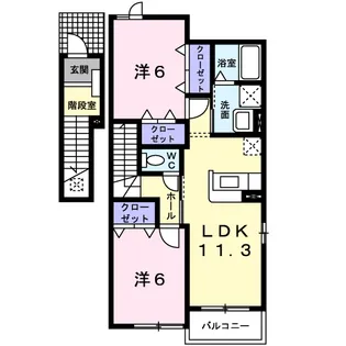 サンブライトA【2階】の間取り
