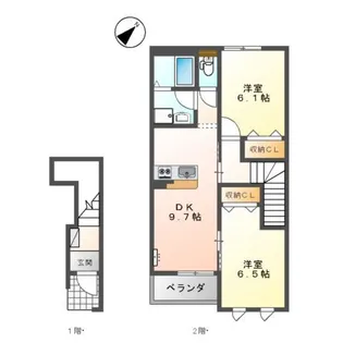 グランダー江頭【203号室】の間取り