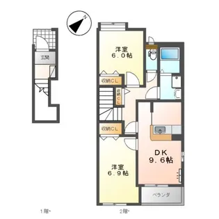 HILLS ARO.【201号室】の間取り
