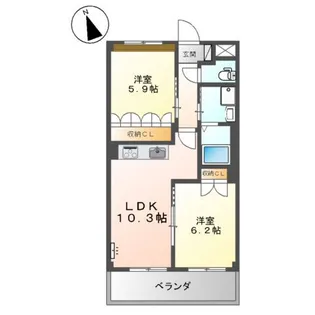 ジャスティスパレス【2階】の間取り