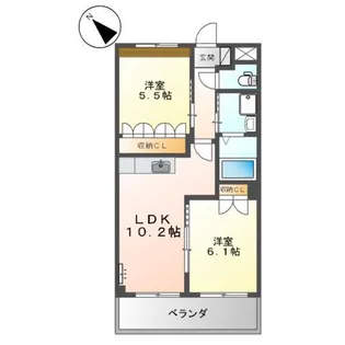 ファイブ・SE【102号室】の間取り