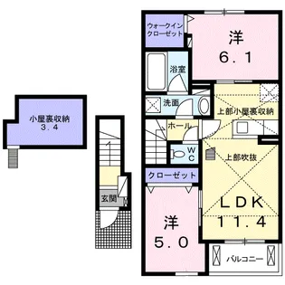 カステルールA【2階】の間取り
