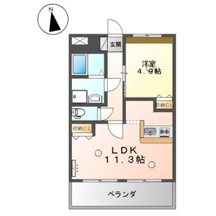 メルベールフクシア【2階】の間取り