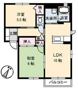 木もれ陽 三番館【2階】の間取り