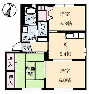 さくら館 弐号棟【0101号室】の間取り