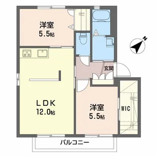 クリスタルシティー ’T【2階】の間取り