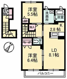 シャーメゾンプランドール【2階】の間取り