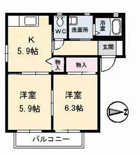 シャーメゾン西岐波 D棟【1階】の間取り