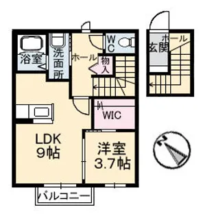 シャーメゾン瑠璃【0202号室】の間取り
