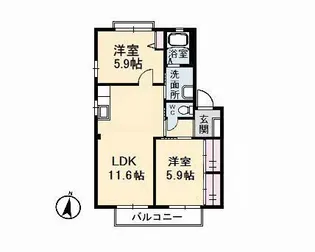 ルピナス【202号室】の間取り